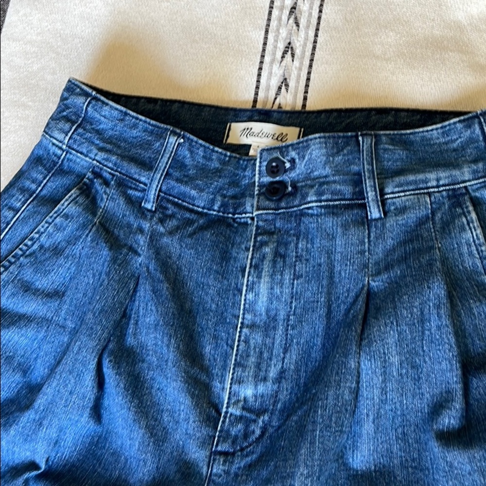 Madewell high rise pleated denim jeans